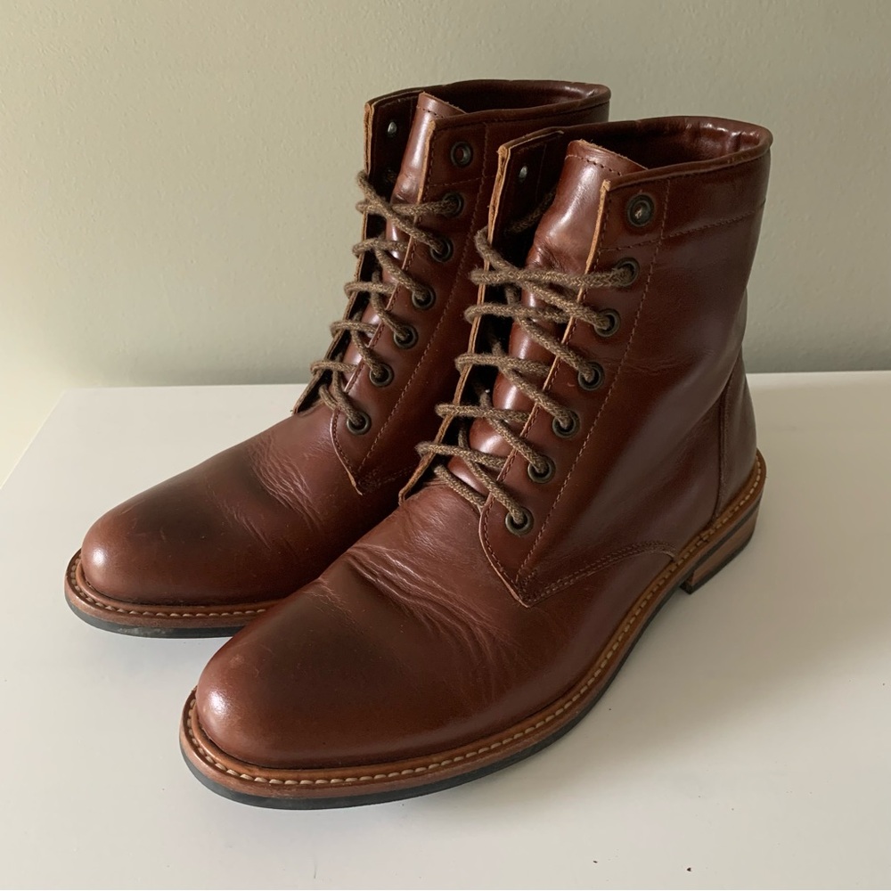 Nisolo Amalia All-Weather Leather Boot, Brandy, size 9